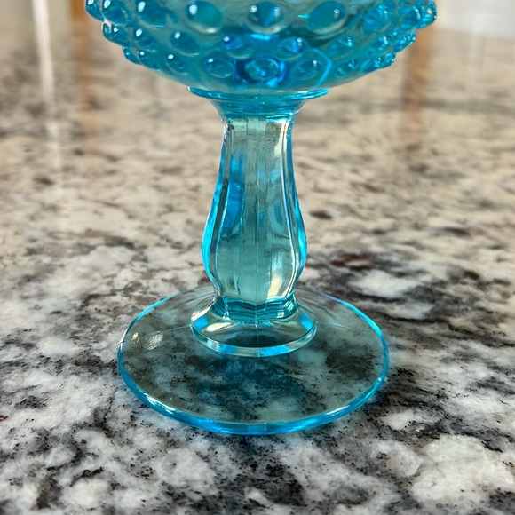 Opalescent Fenton Hobnail Pedestal Compote Dish - Picture 6 of 10